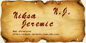 Nikša Jeremić vizit kartica